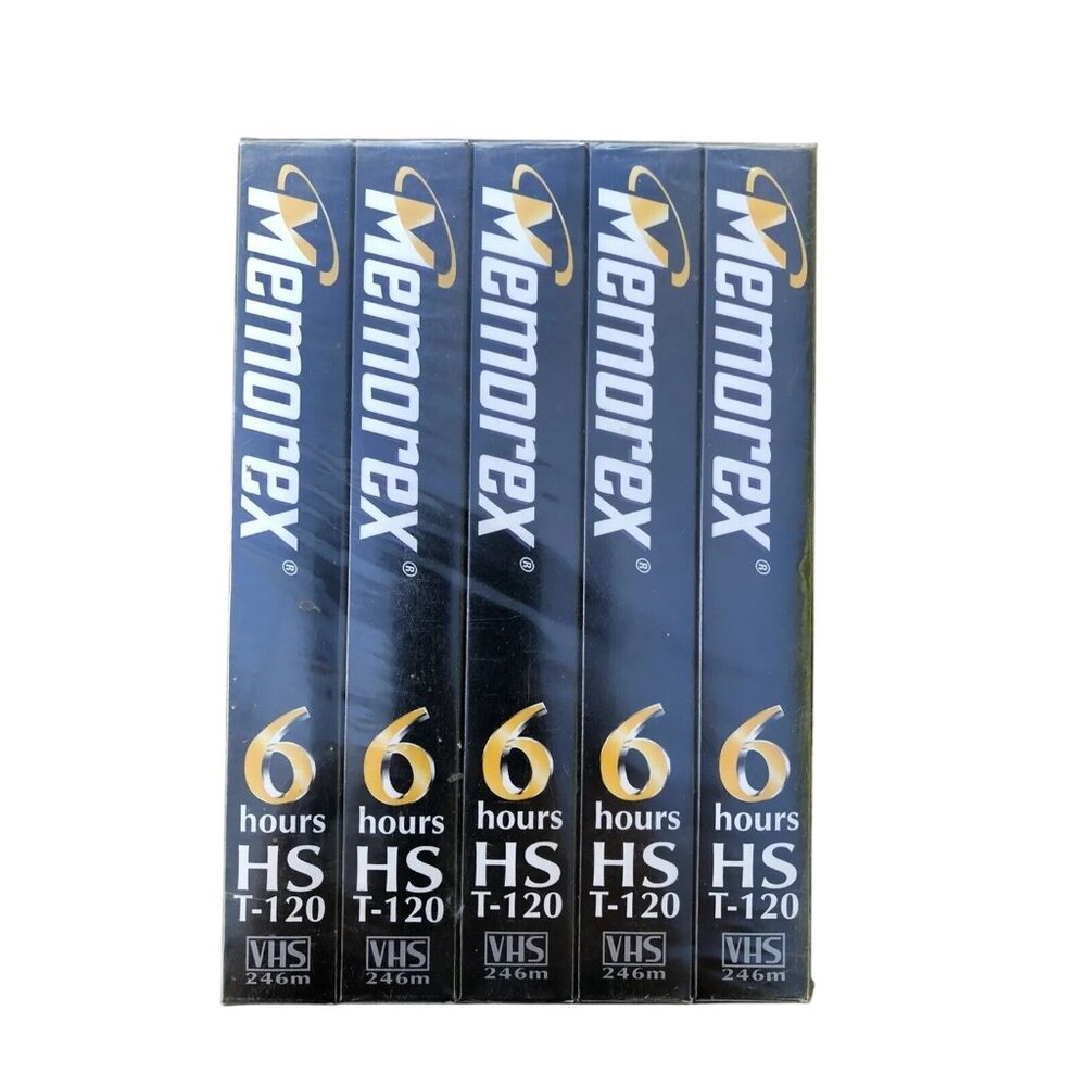 Memorex HS Video Cassette T-120 High Standard Tape 5 pack Blank Recording NEW